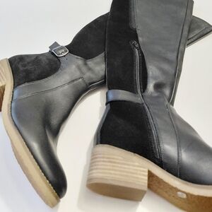 LUCKY BRAND Women's Timini Black Leather Riding  Boots Size 6.5M